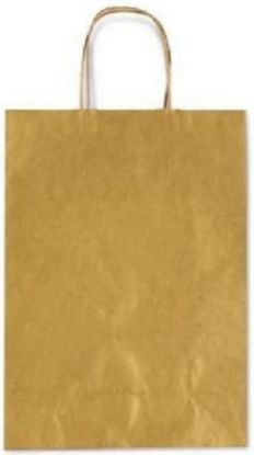 Immagine di SACCHETTI SHOPPER TU ORO 16x8x21cm 25pz CON MANICO CORDA