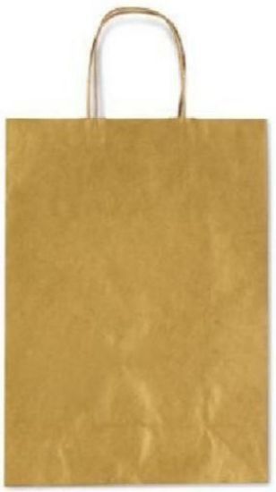 Immagine di SACCHETTI SHOPPER TU ORO 16x8x21cm 25pz CON MANICO CORDA