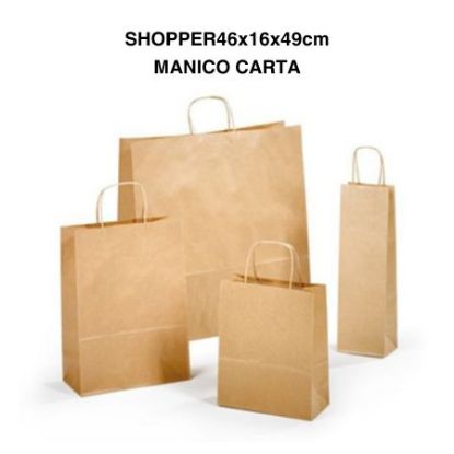 Picture of SACCHETTI SHOPPER AVANA 46x16x49cm 25pz CON MANICO CARTA