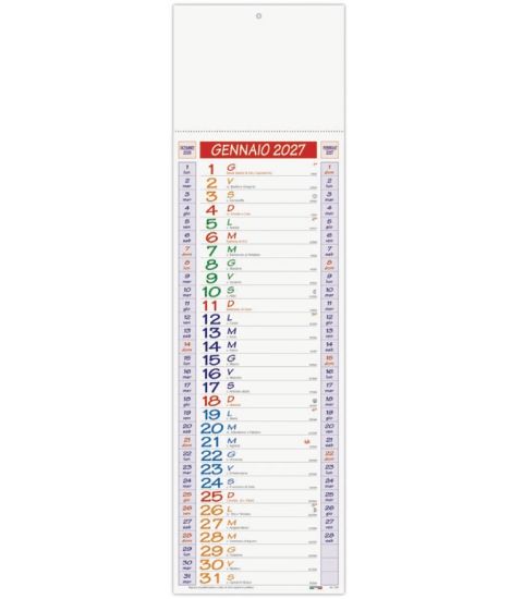 Picture of CALENDARIO OLANDESE 14x47cm PICCOLO MULTICOLOR