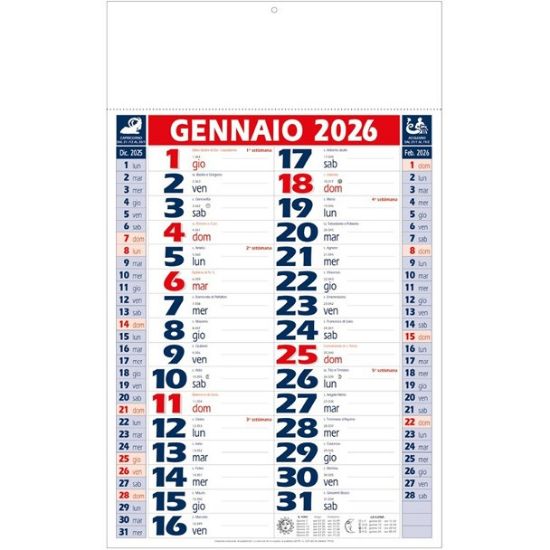 Immagine di CALENDARIO OLANDESE 29x47cm ROSSO/BLU