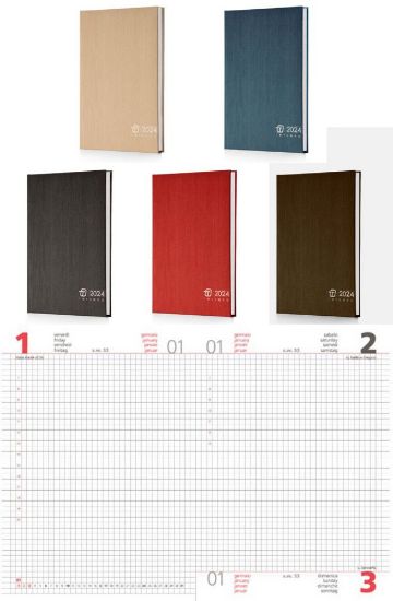 Immagine di AGENDA GIORNALIERA 15x21cm QUADRETTI 2025 COLORI ASSORTITI