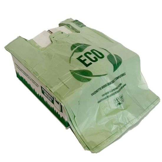 Immagine di SACCHETTI SHOPPER A 27x50cm 500pz 8gr BIOCOMPOSTABILI