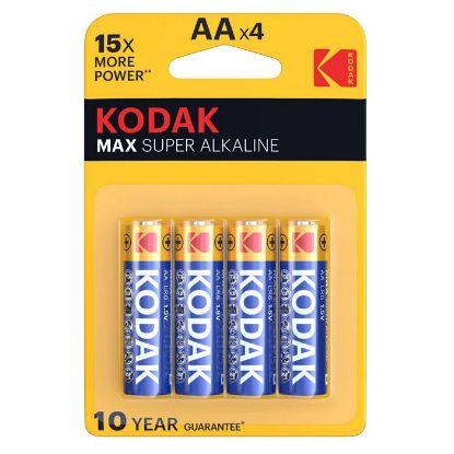 Immagine di BATTERIE KODAK ALKALINE MAX SUPER AA STILO 1.5v 4x 1pz