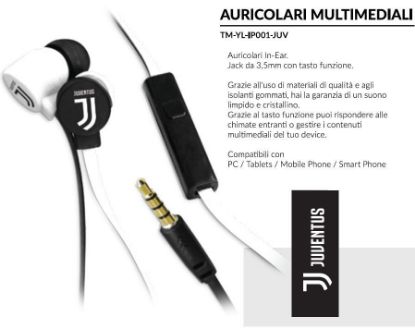 Immagine di AURICOLARI CUFFIE CON MICROFONO 1pz JUVENTUS - TECHMADE