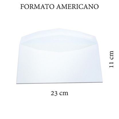 Immagine di BUSTA LETTERA 11x23cm 80g FORMATO AMERICANO SENZA FINESTRA 500pz BIANCA