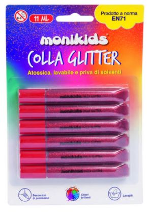 Immagine di COLLA GLITTER 11g 6pz ROSSO - LEBEZ