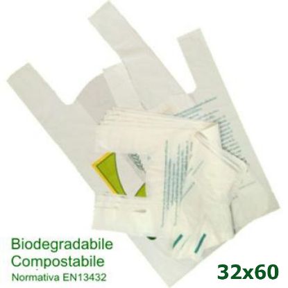 Immagine di SACCHETTI SHOPPER A 30x60cm 500pz 13gr BIOCOMPOSTABILI