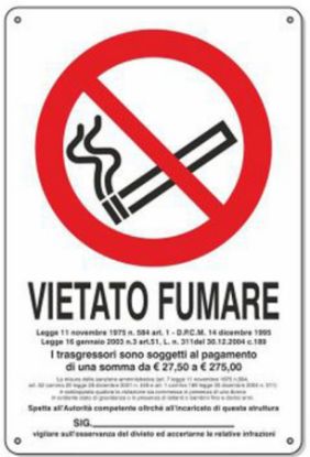 Picture of TARGA VIETATO FUMARE 23X29 VIETATO FUMARE 011 PLASTICA 1pz