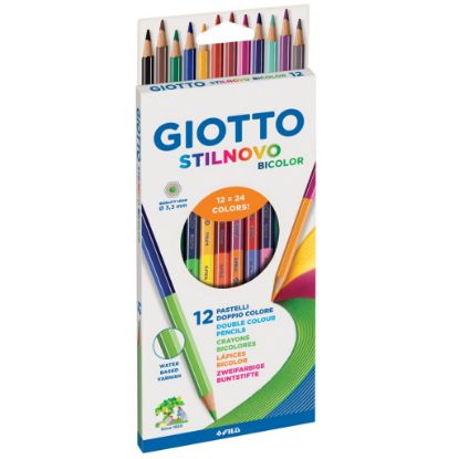 Immagine di PASTELLI GIOTTO STILNOVO 12 COLORI 10 CONFEZIONI BICOLOR