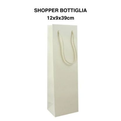 Picture of SACCHETTI SHOPPER BOTTIGLIA TU PANNA 12x9x39cm 12pz RINFORZATA CON MANICO CORDA