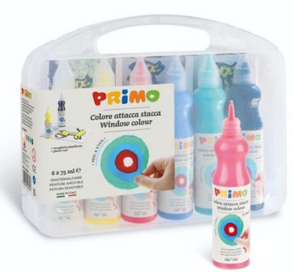 Picture of TEMPERE VETRO FLACONI 80ml 6 COLORI ATTACCA STACCA - PRIMO