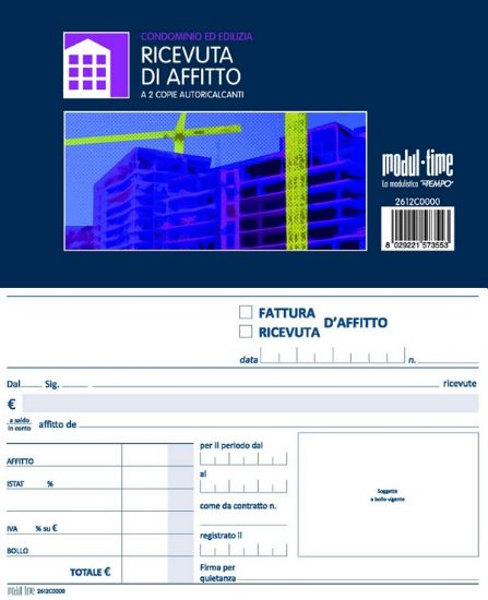Immagine di MODULI RICEVUTE AFFITTO 5PZ 100FG 10X22 MADRE/FIGLI MANO