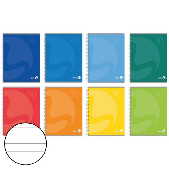 Immagine di QUADERNI MAXI TINTA UNITA SPIRALE A RIGHE 1R 90gr 5pz - 21X29 A4 NO FORI