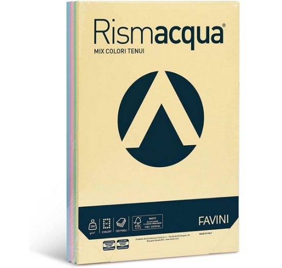 Picture of CARTA A4 200g 125fg 1pz RISMACQUA COLORI TENUI FAVINI
