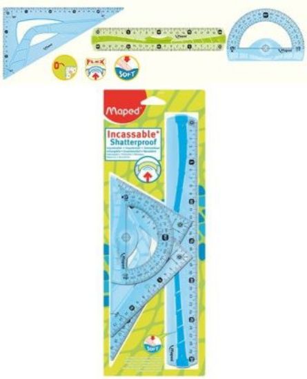 Immagine di RIGA+SQUADRA+GONIOMETRO SET 4pz FLESSIBILE RIGHELLO