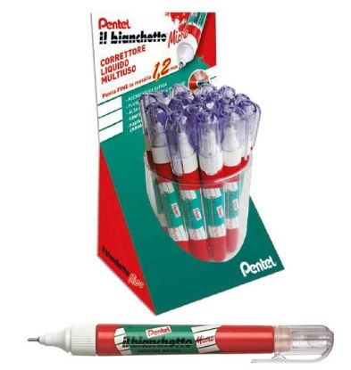 Immagine di CORRETTORE PENNA PENTEL 12pz 7ml punta fine metallo 1,2mm