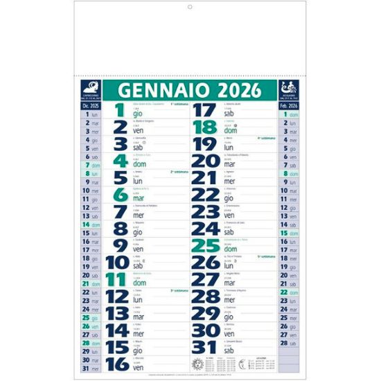 Immagine di CALENDARIO OLANDESE 29x47cm BLU/VERDE