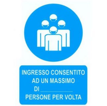 Immagine di TARGA ADESIVE 20x30cm INGRESSO MAX PERSONE