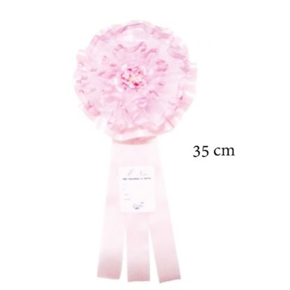 Immagine di COCCARDE FIOCCHI NASCITA FUORIPORTA H35cm 1pz ROSA