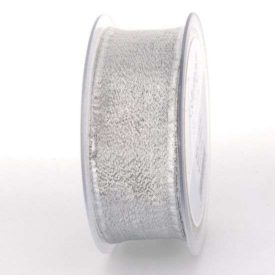 Immagine di NASTRI 25mm TESSUTO 25mt ARGENTO