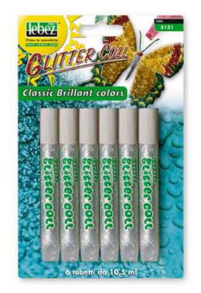 Immagine di COLLA GLITTER 11g 6pz ARGENTO - LEBEZ