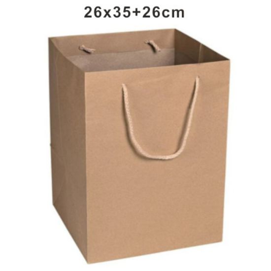 Immagine di SACCHETTI SHOPPER KRAFT NATURE 26x35 + 26cm 12pz PANETTONE