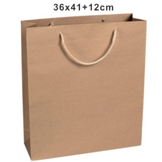 Immagine di SACCHETTI SHOPPER KRAFT NATURE 36x41 + 12cm 12pz