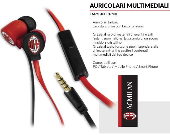 Immagine di AURICOLARI CUFFIE CON MICROFONO 1pz MILAN - TECHMADE