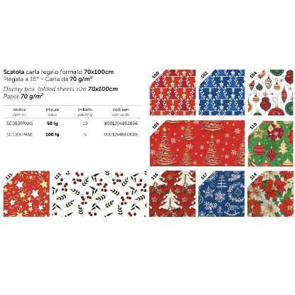 Immagine di CARTA REGALO 70X100 50fg XMAS CLASSICO NATALE