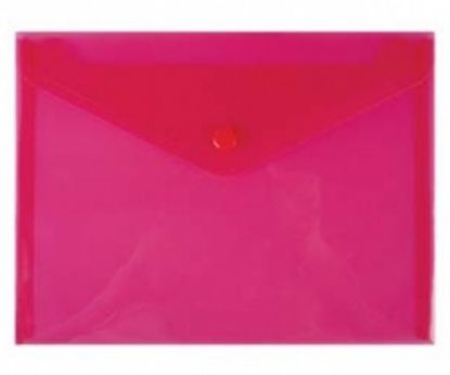 Immagine di BUSTA CON BOTTONE COLOR A4 5pz ROSSO 33,3x23,5cm