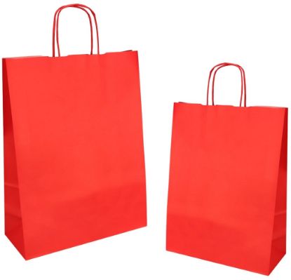 Immagine di SACCHETTI SHOPPER ROSSO 18x8x24cm 25pz MANICO RITORTO JOLLY KRAFT