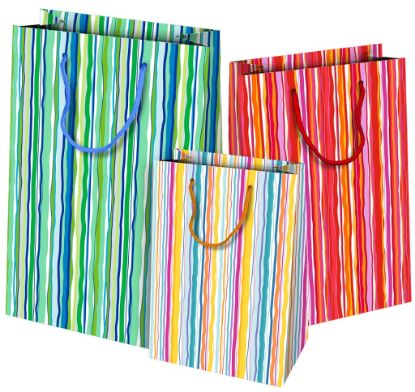 Immagine di SACCHETTI SHOPPER DECOR 18x11x23cm 10pz RIGATO