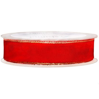 Picture of NASTRI 25mm TESSUTO 25mt ROSSO CON BORDO ORO
