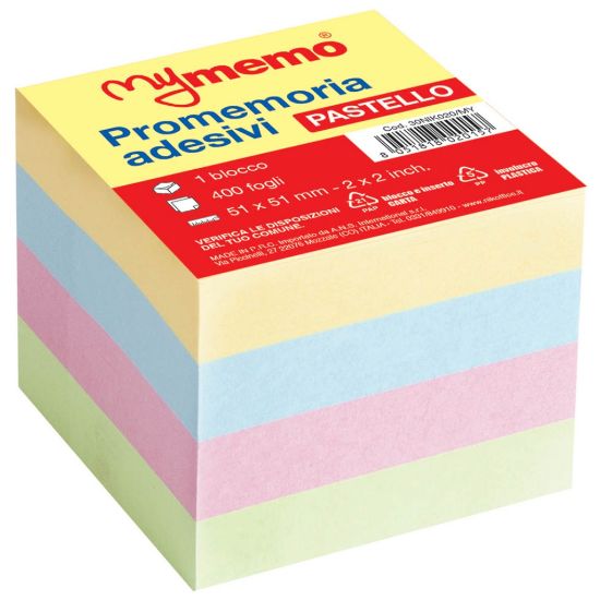 ItabWeb | POST-IT CUBO 400FG 51X51 PASTELLO MEMOTIP