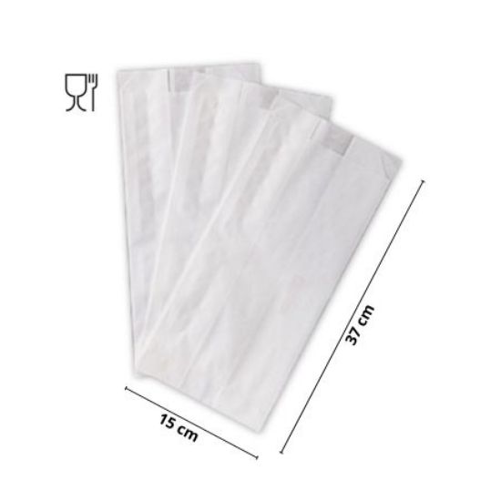 Immagine di SACCHETTI CARTA BIANCO 15x34cm 5kg con soffietto