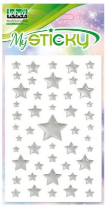 Immagine di DECORO STELLINE ADESIVE GOMMATE ARGENTO - NATALE