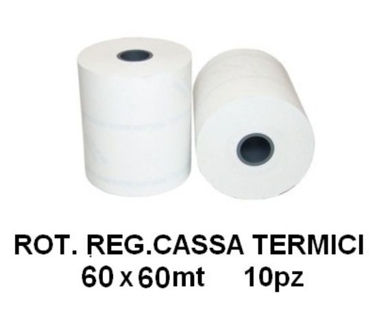 Immagine di ROTOLI REGISTRATORE CASSA TERMICI 60x60mt 10pz