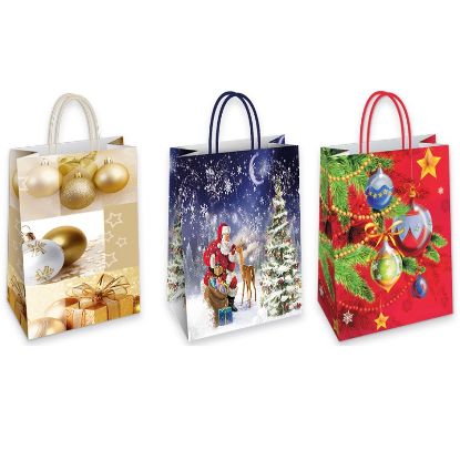 Immagine di SACCHETTI SHOPPER NATALE CARTA FLORIO 54x14x50cm 25pz ASS. NATALE 3