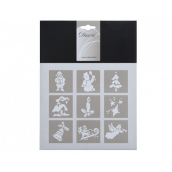 Picture of MASCHERE STENCILS 9pz F.TO 19X25CM - NATALE
