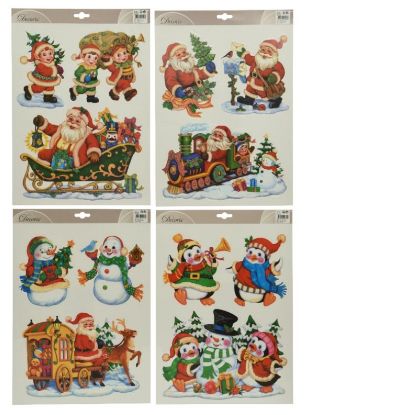 Immagine di VETROFANIE NATALE GLITTER 29X41CM  1pz - NATALE