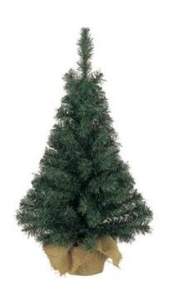 Immagine di ALBERO MINI VERDE H.45 D.30cm C/BASE SACCO JUTA - NATALE