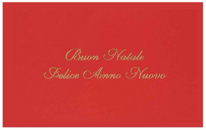 Immagine di BIGLIETTI NATALE BRISTOL 90x140 ROSSO 50pz SCRITTA ORO NATALE + BUSTA