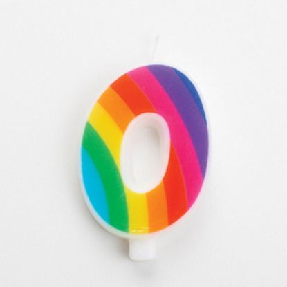 Immagine di CANDELA COMPLEANNO 9,5cm 1pz N.0 RAINBOW SCINTILLANTE