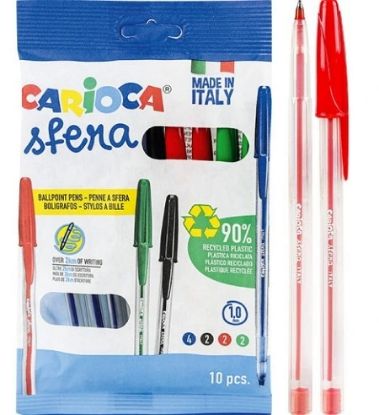 Immagine di PENNA SFERA CARIOCA FLOWPACK 10pz ASSORTITI