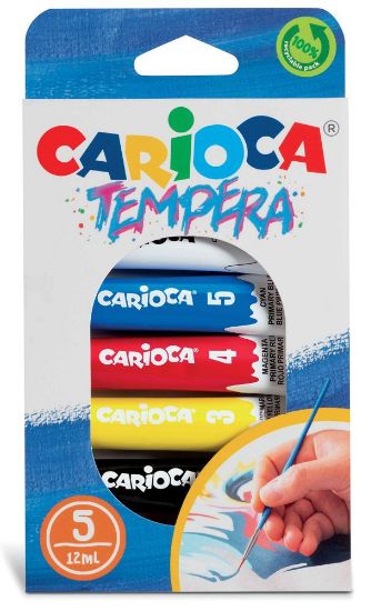 Immagine di TEMPERA CARIOCA 12ml 5pz COLORI ASSORTITI