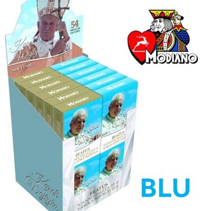 Immagine di CARTE DA GIOCO POKER PAPA WOJTILA BLU 1pz MODIANO edizione limitata