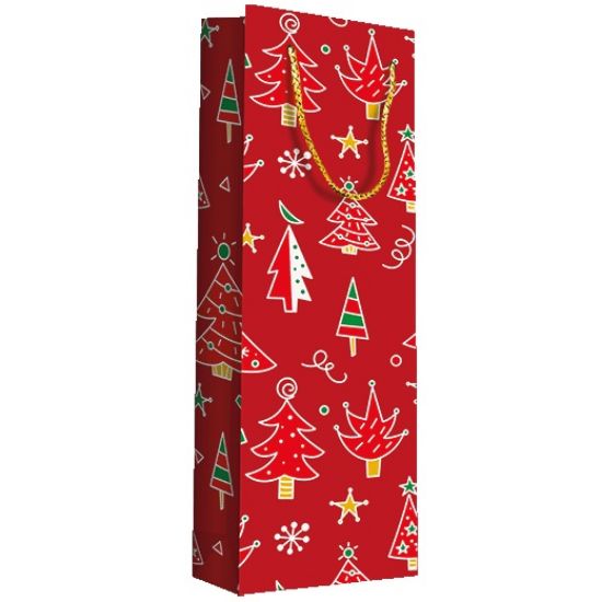 Immagine di SACCHETTI SHOPPER DECOR 12x9x39cm 10pz ABETE NATALE