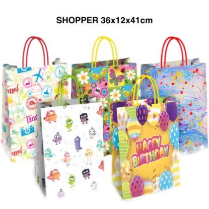 Immagine di SACCHETTI SHOPPER DECOR 36x12x41cm 25pz GENERICO 2