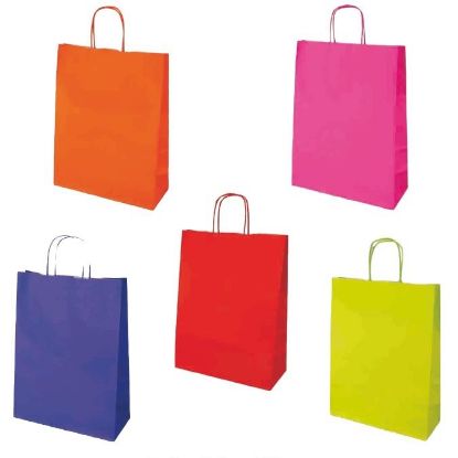 Picture of SACCHETTI SHOPPER TINTA UNITA 36x12x40cm 25pz ASSORTITI JOLLY KRAFT